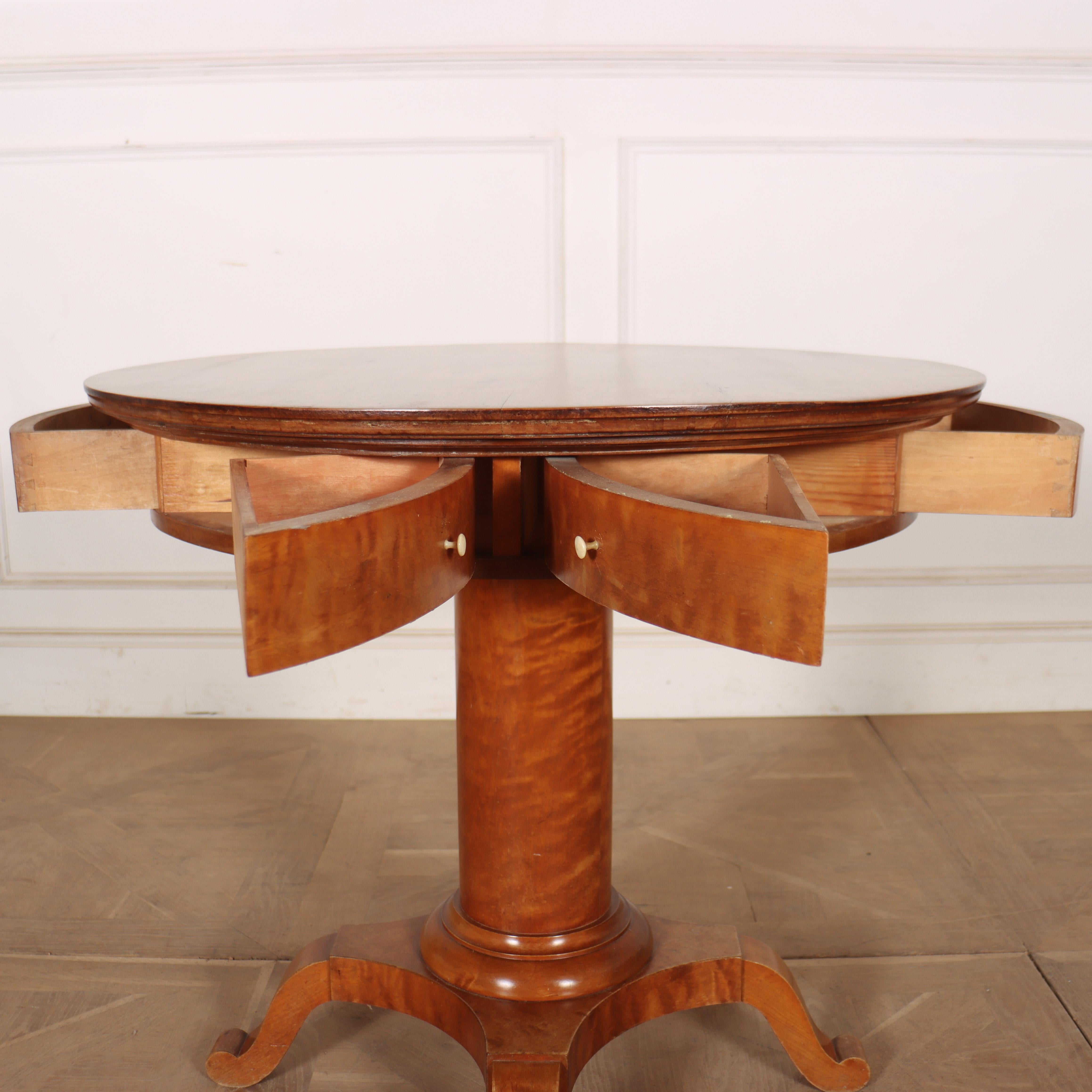 19th Century Swedish Drum Table In Good Condition For Sale In Leamington Spa, Warwickshire