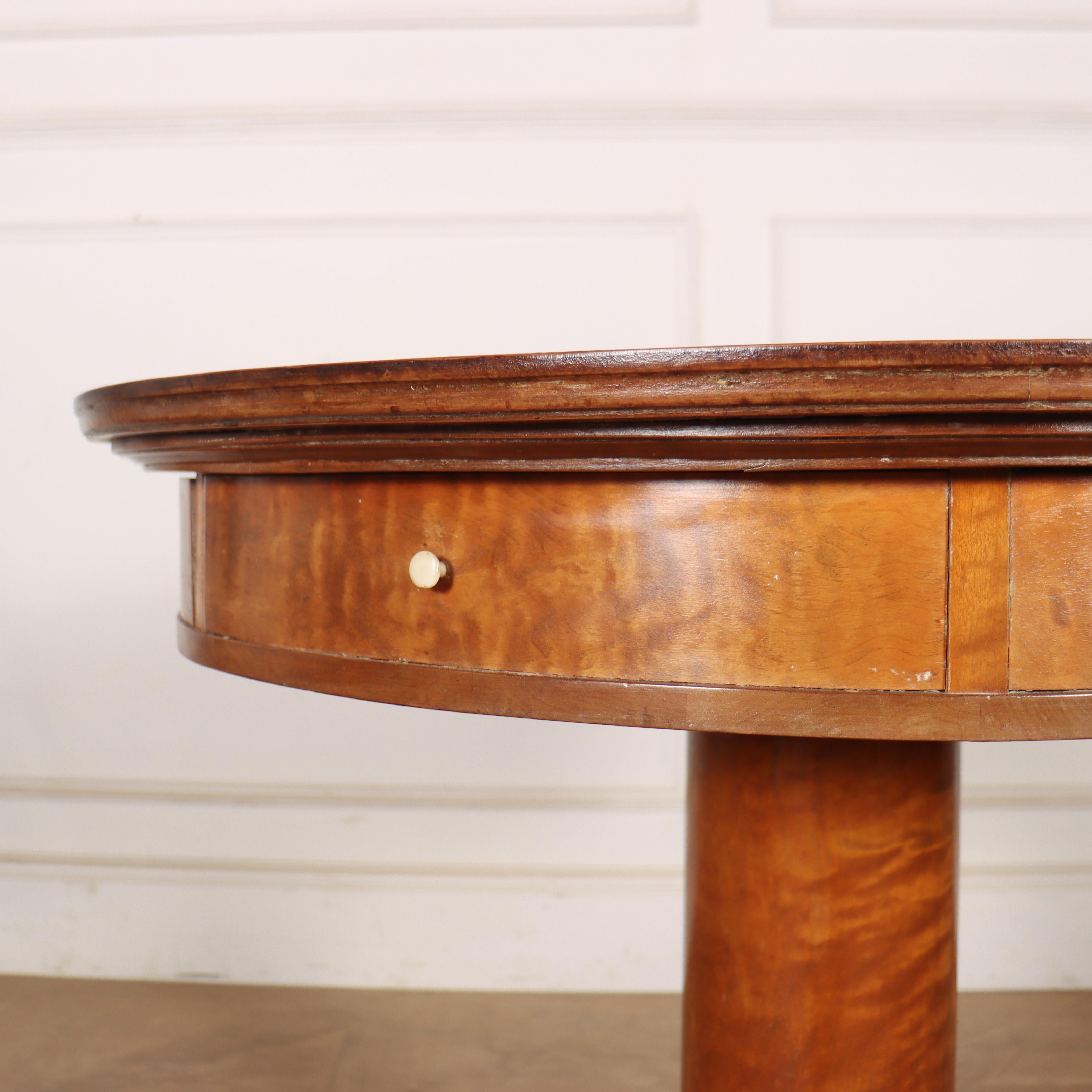 19th Century Swedish Drum Table For Sale 1