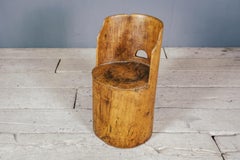 19th Century Swedish Dugout Chair or Kubbestol, Hers