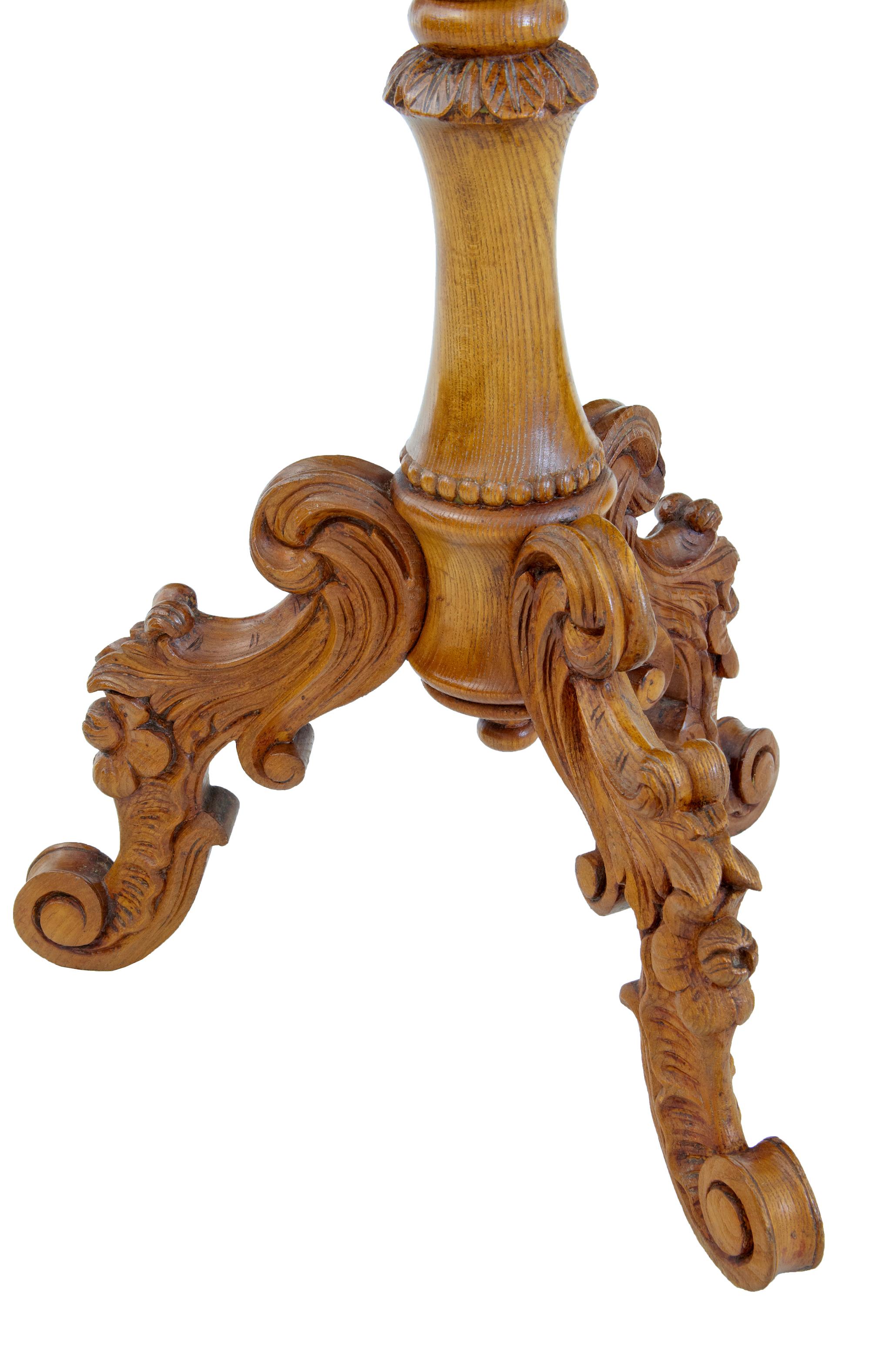 Veneer 19th Century Swedish Elm Shaped Occasional Table