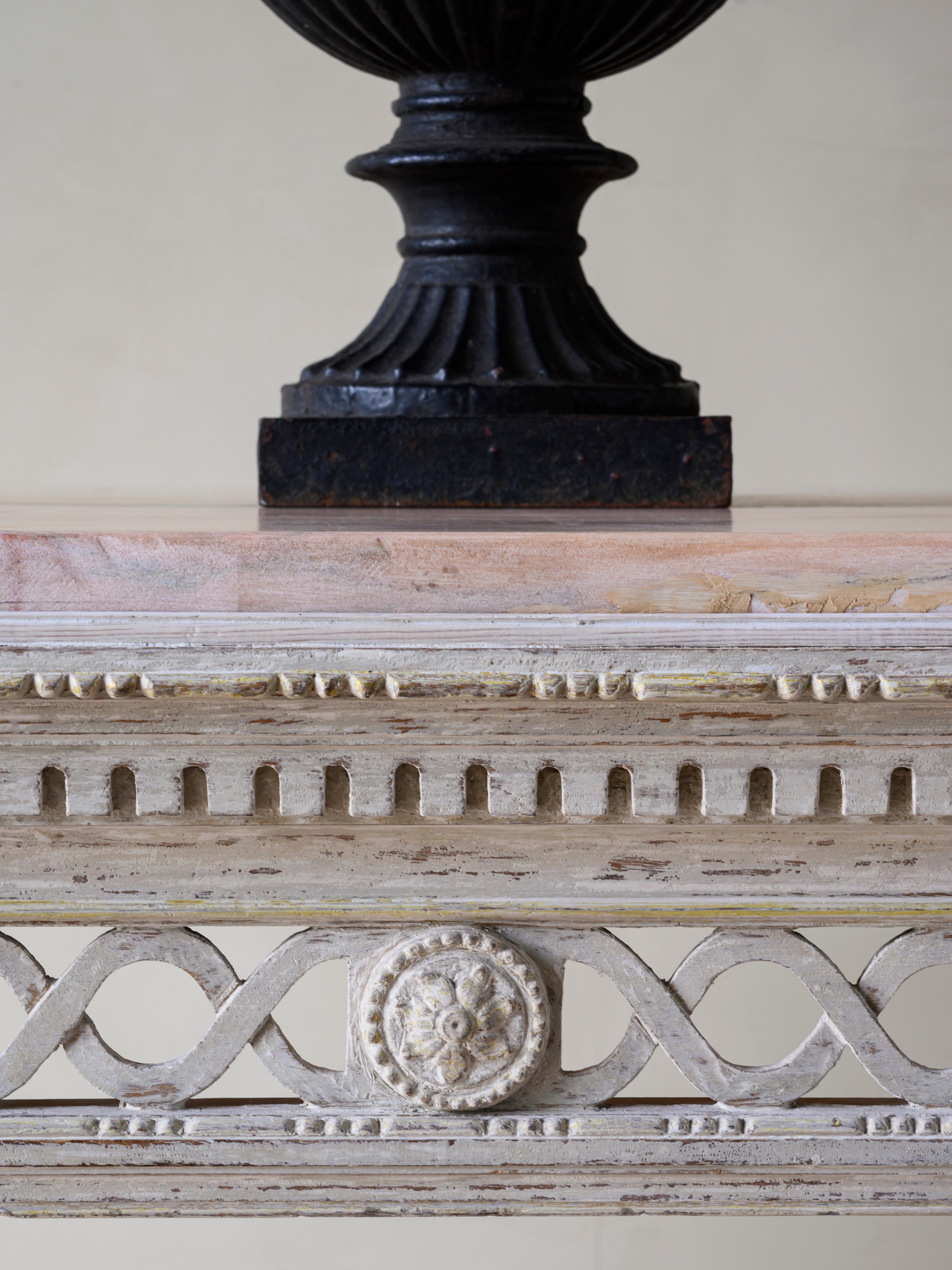 19th Century Swedish Empire Centre Console Table In Good Condition For Sale In Mjöhult, SE