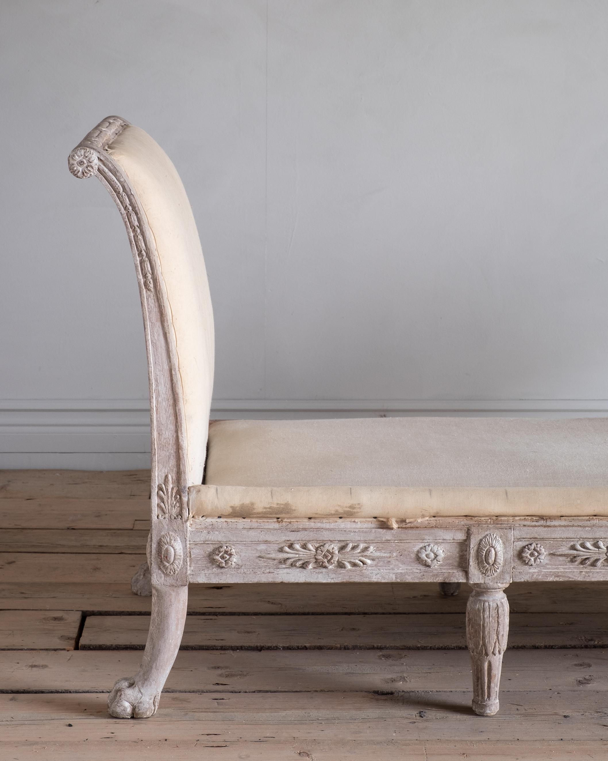 Hand-Carved 19th Century Swedish Empire Daybed