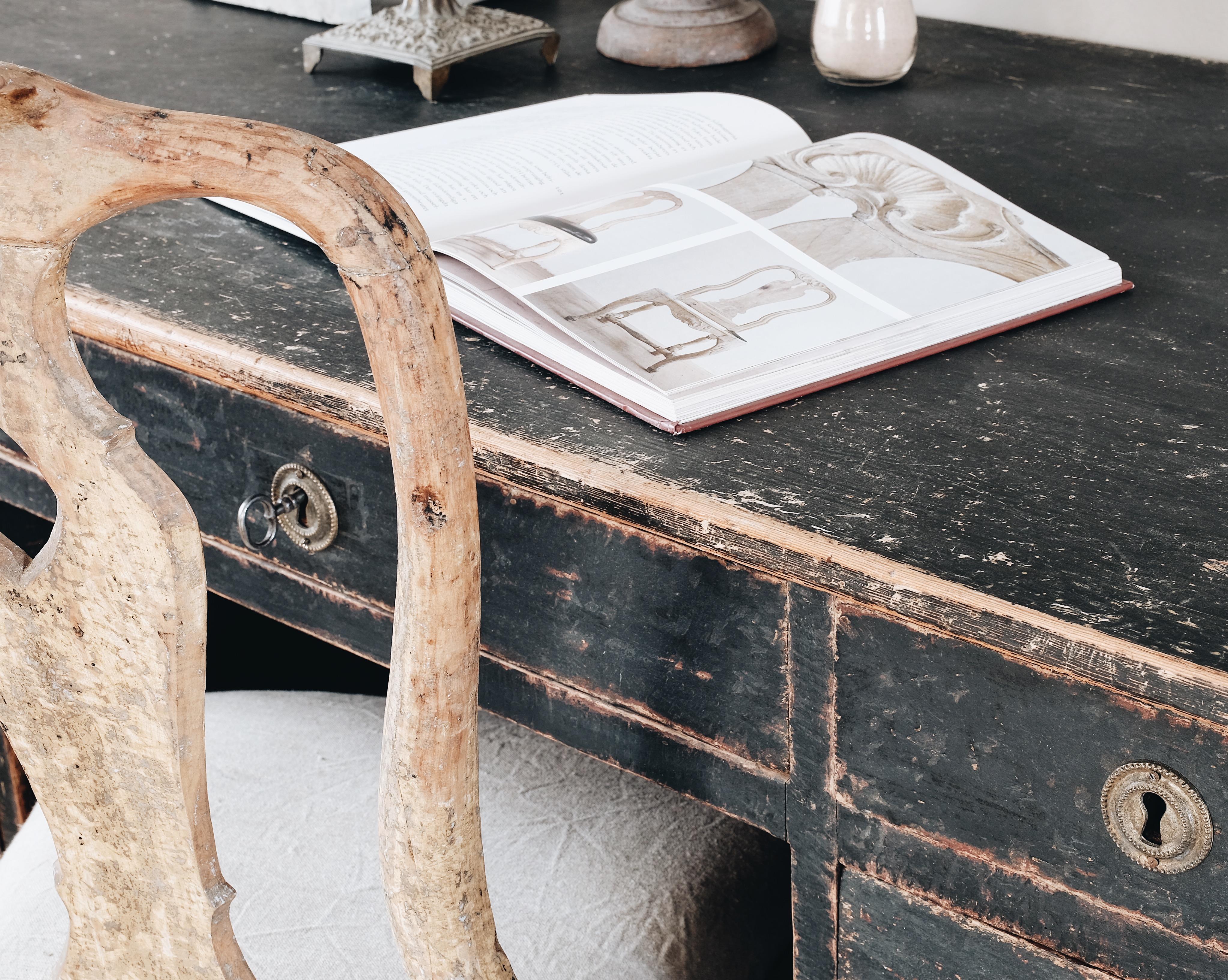 Pine 19th Century Swedish Empire Desk 