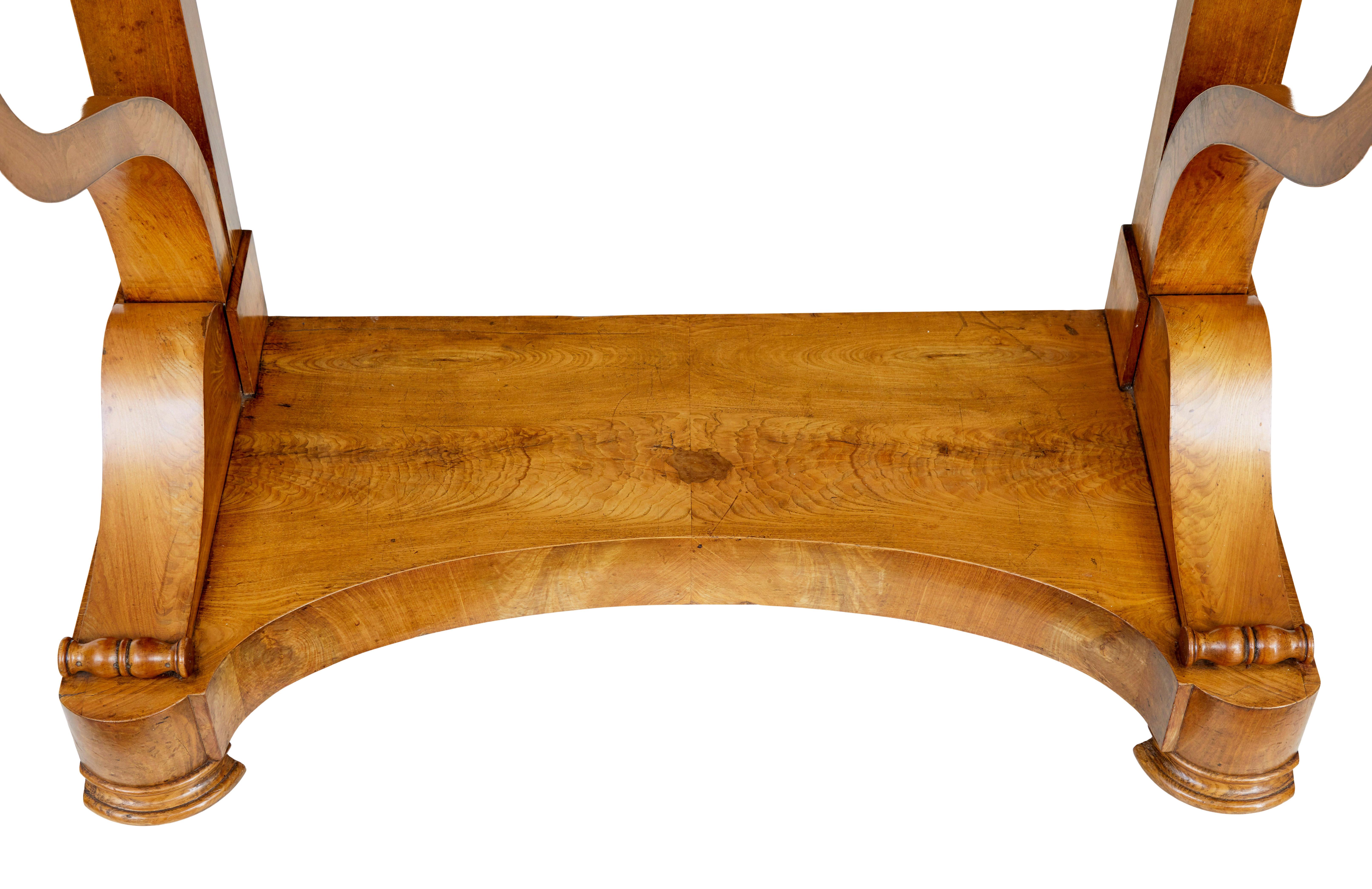 Consola con tapa de mármol de olmo imperio sueco del siglo XIX en Bueno estado para la venta en Debenham, Suffolk