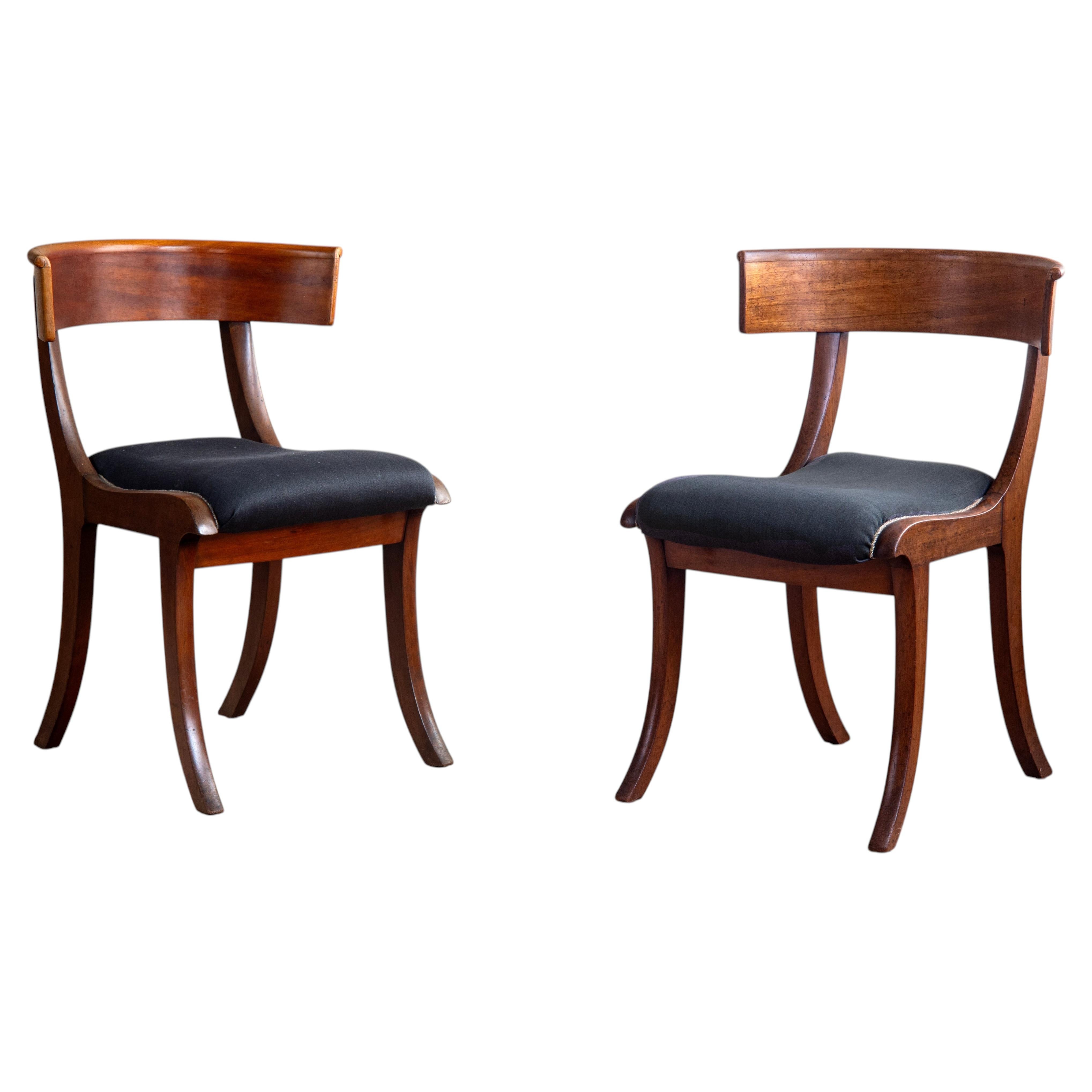 19th Century Swedish Empire Klismos Chairs