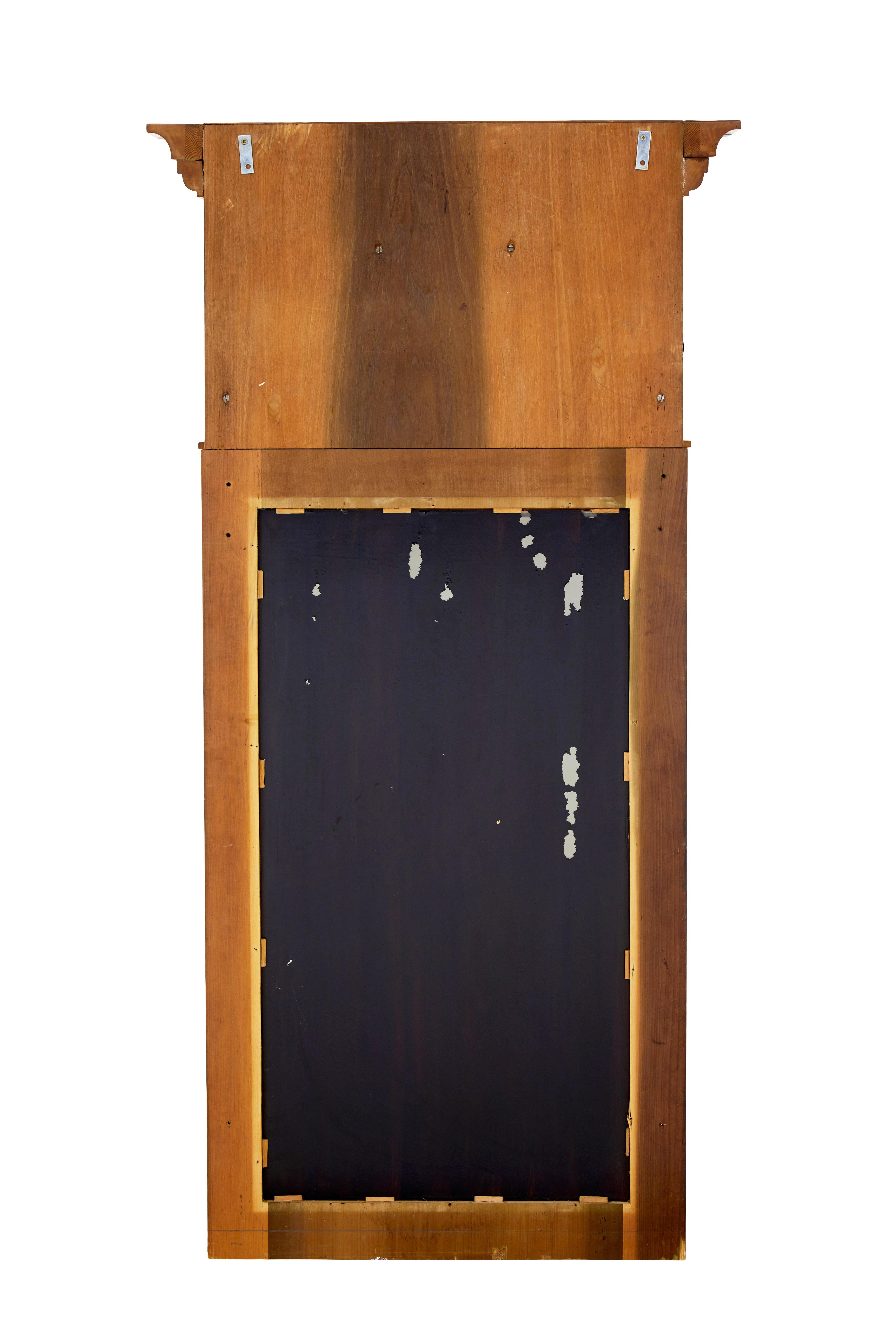 19th century Swedish empire revival birch pier mirror (19. Jahrhundert) im Angebot