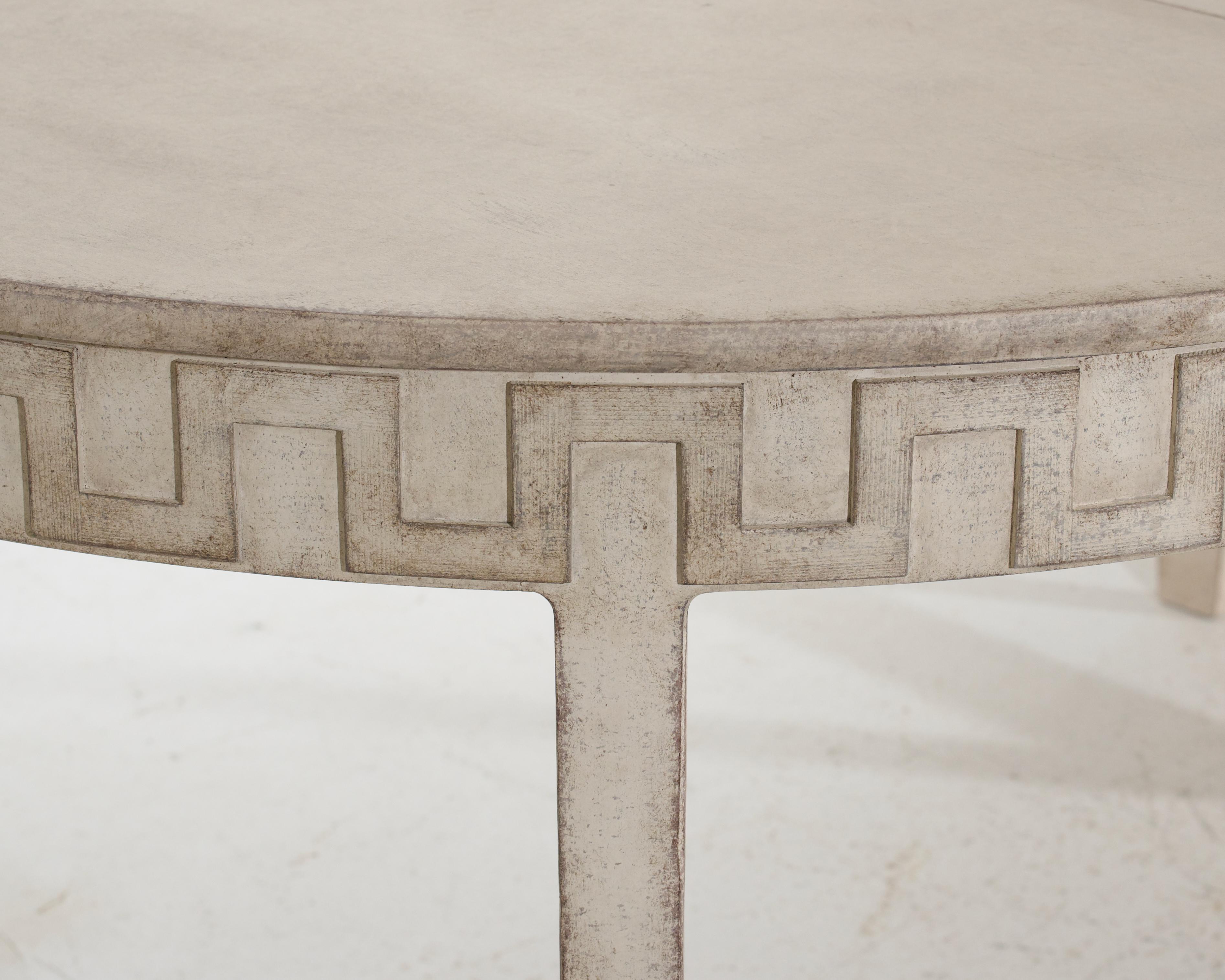 19th Century Swedish Extension Table with Three Leaves and Carved Greek Key In Good Condition In Atlanta, GA