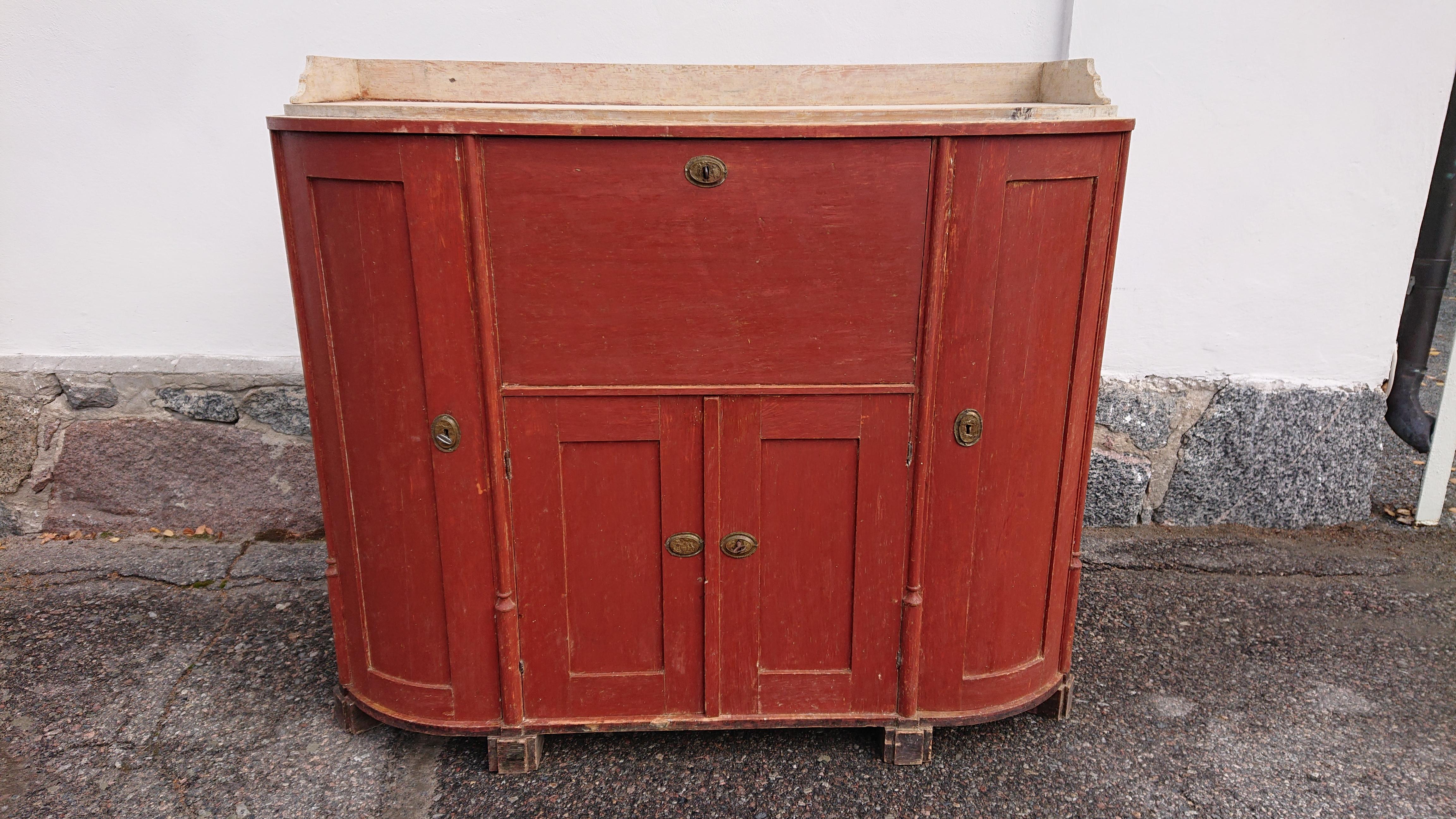 Empire 19th Century Swedish Fall Front Desk with Originalpaint For Sale