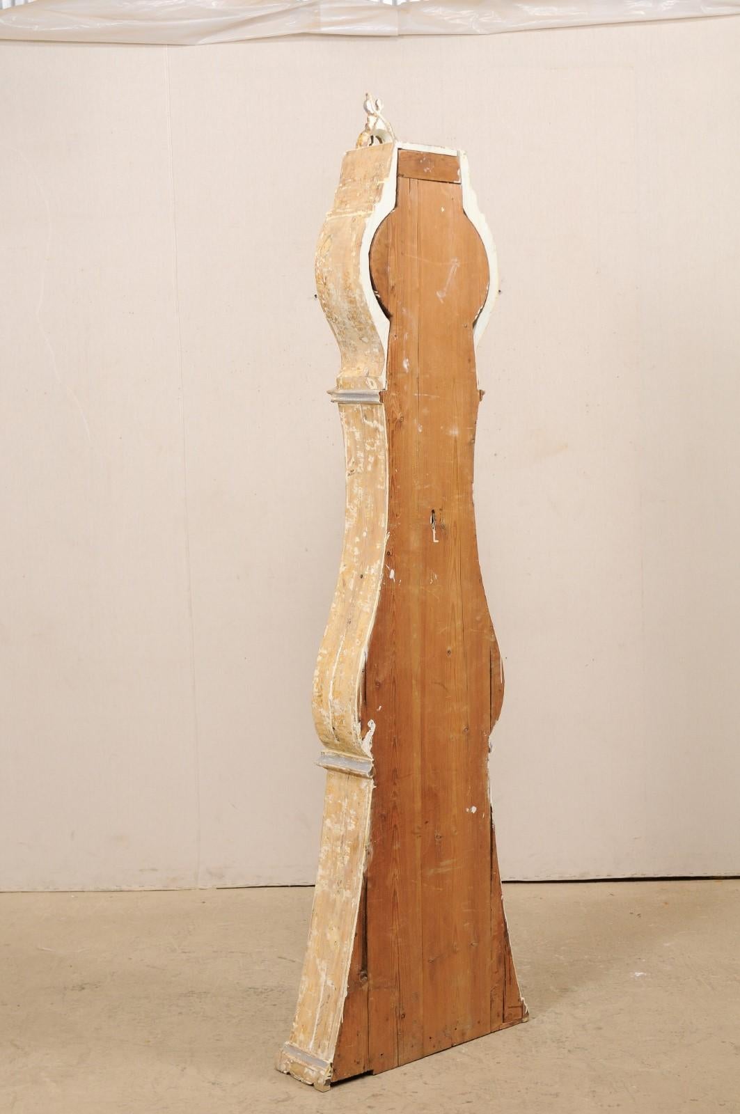 19th Century Swedish Floor Clock with an Exaggerated and Pierce-Carved Crown 6