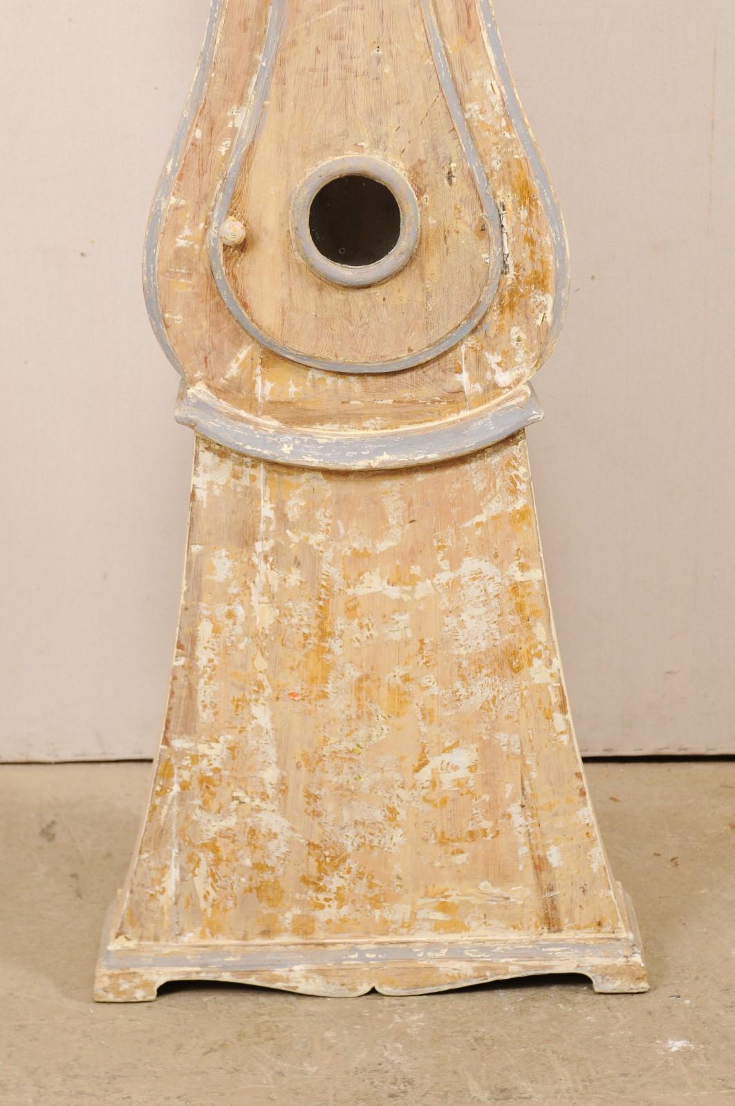 19th Century Swedish Floor Clock with an Exaggerated and Pierce-Carved Crown 2