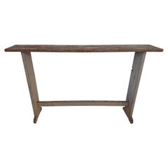 Table à fleurs suédoise du XIXe siècle avec peinture d'origine