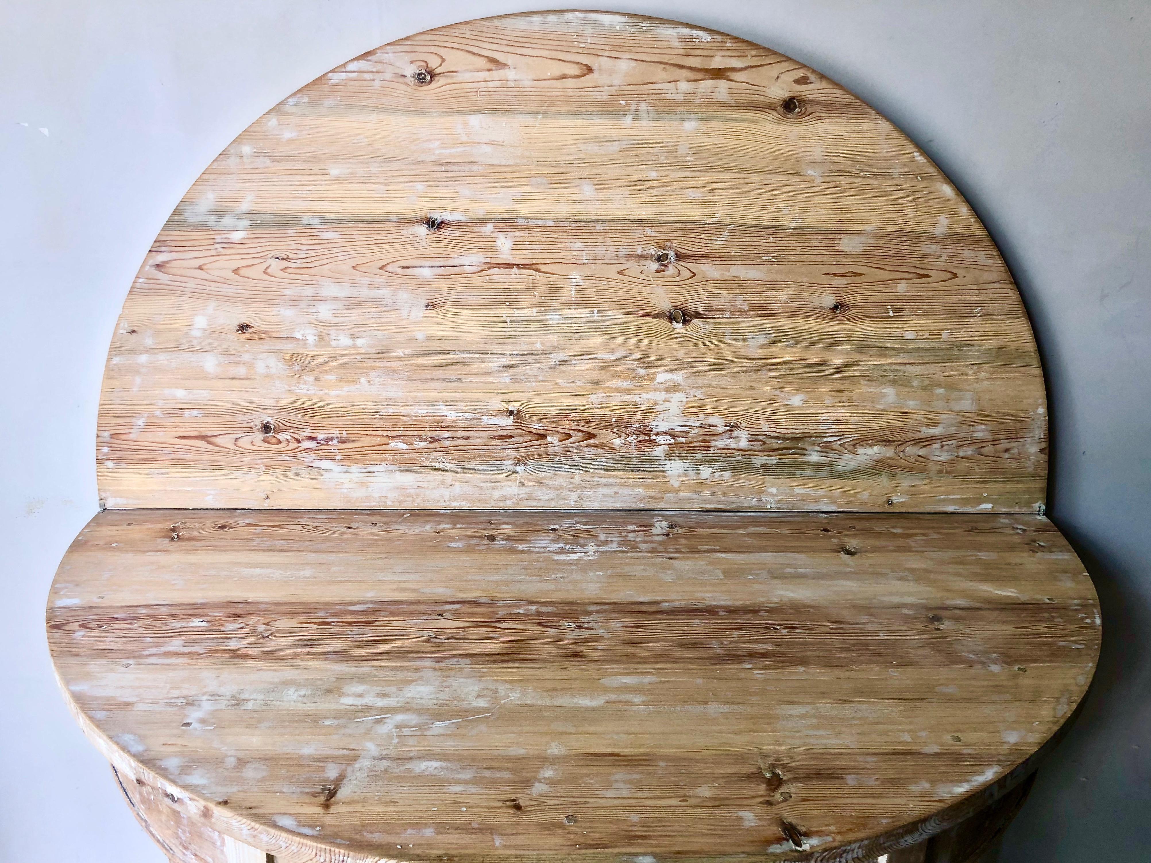 19th Century Swedish Folding Demilune Table 9