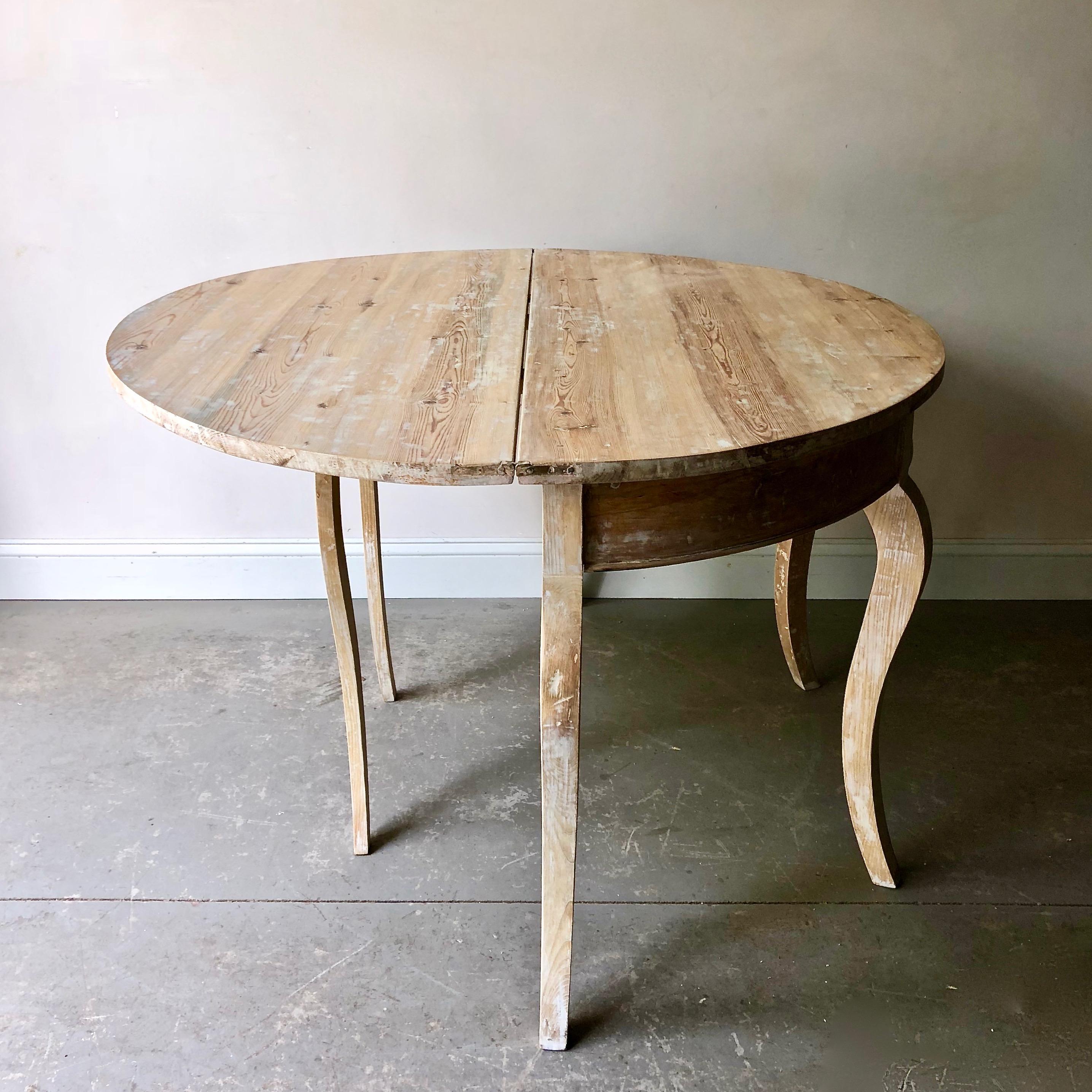 19th Century Swedish Folding Demilune Table 3