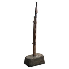 19th Century Swedish Folk Art Adjustable Wooden Candlestick