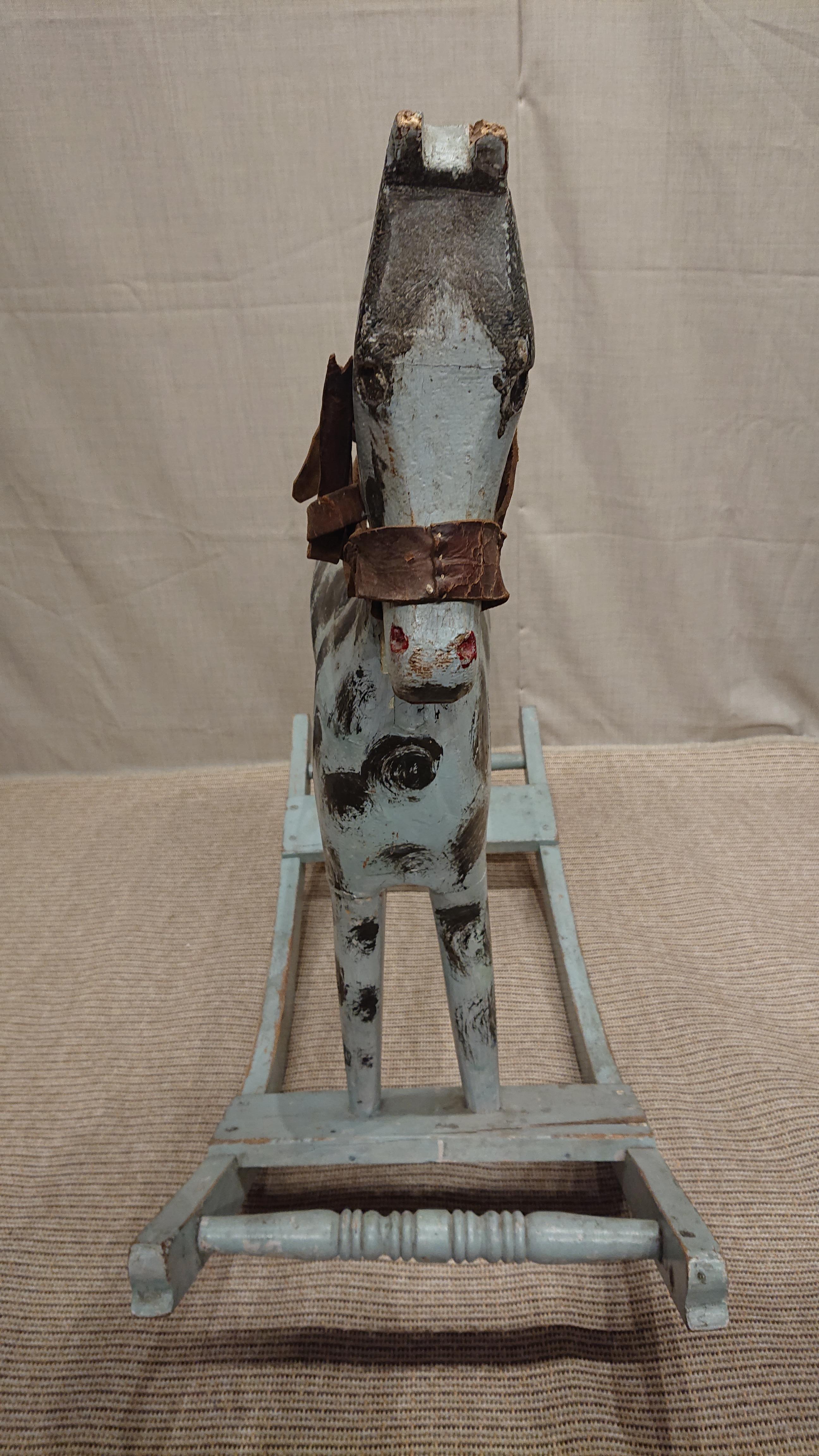 19th Century Swedish Folk Art Antique Rocking Horse Toy All Original For Sale 2