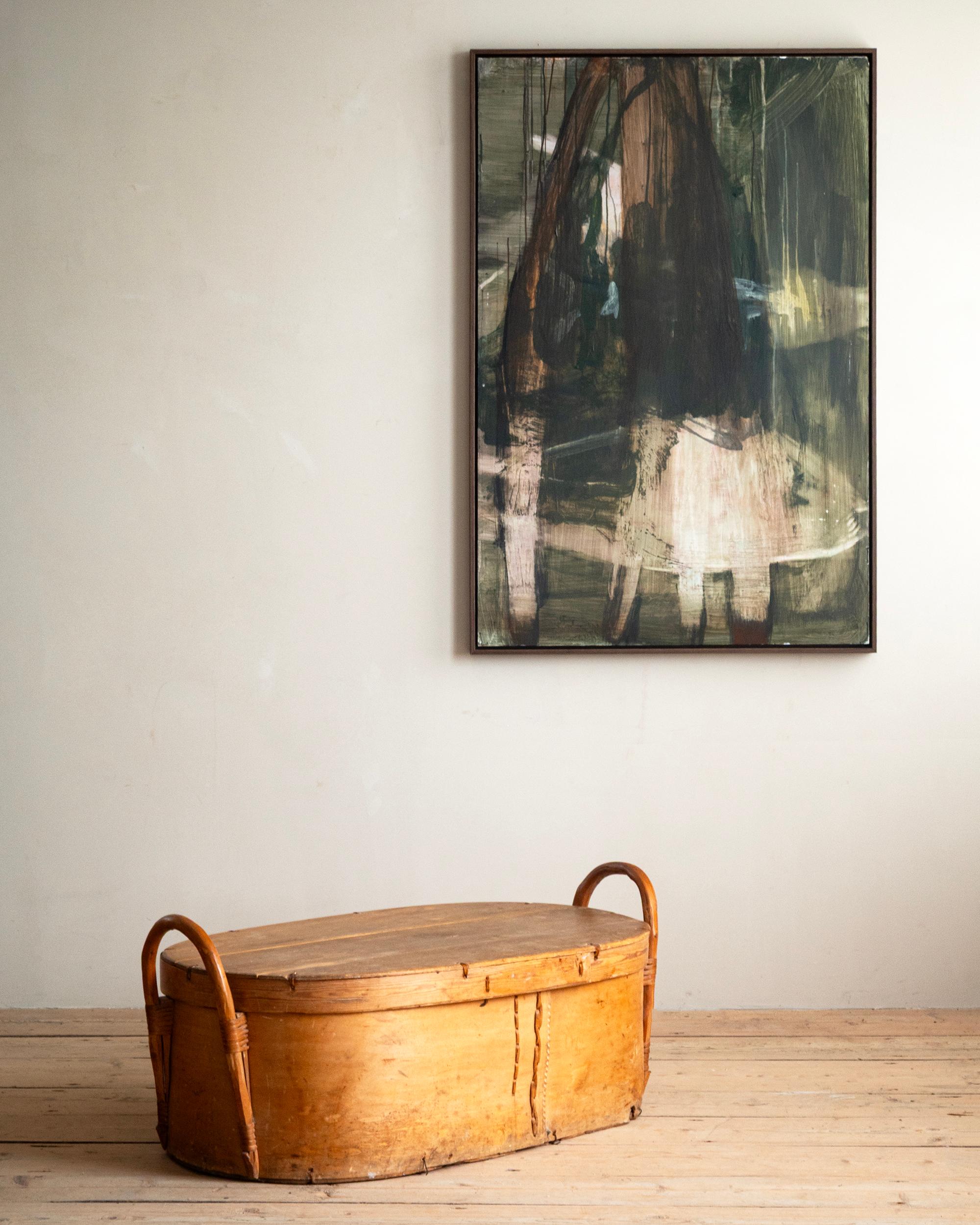 19. Jahrhundert Schwedische Volkskunst Bentwood Korb (Holz) im Angebot