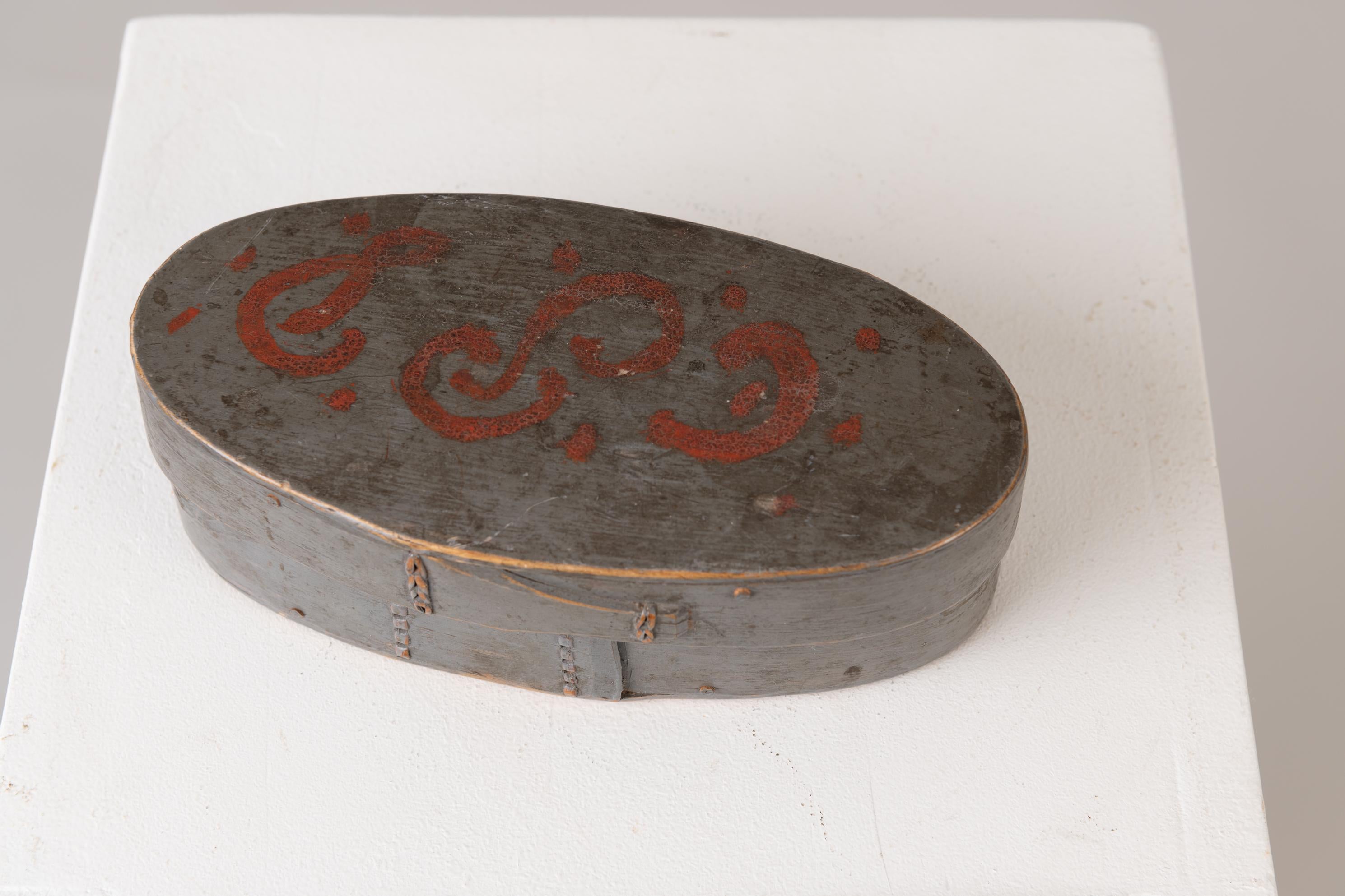 19th Century Swedish Folk Art Bentwood Box 1