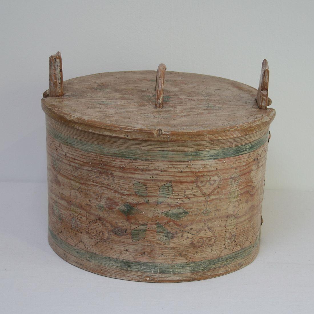 Wood 19th Century Swedish Folk Art Bentwood Box