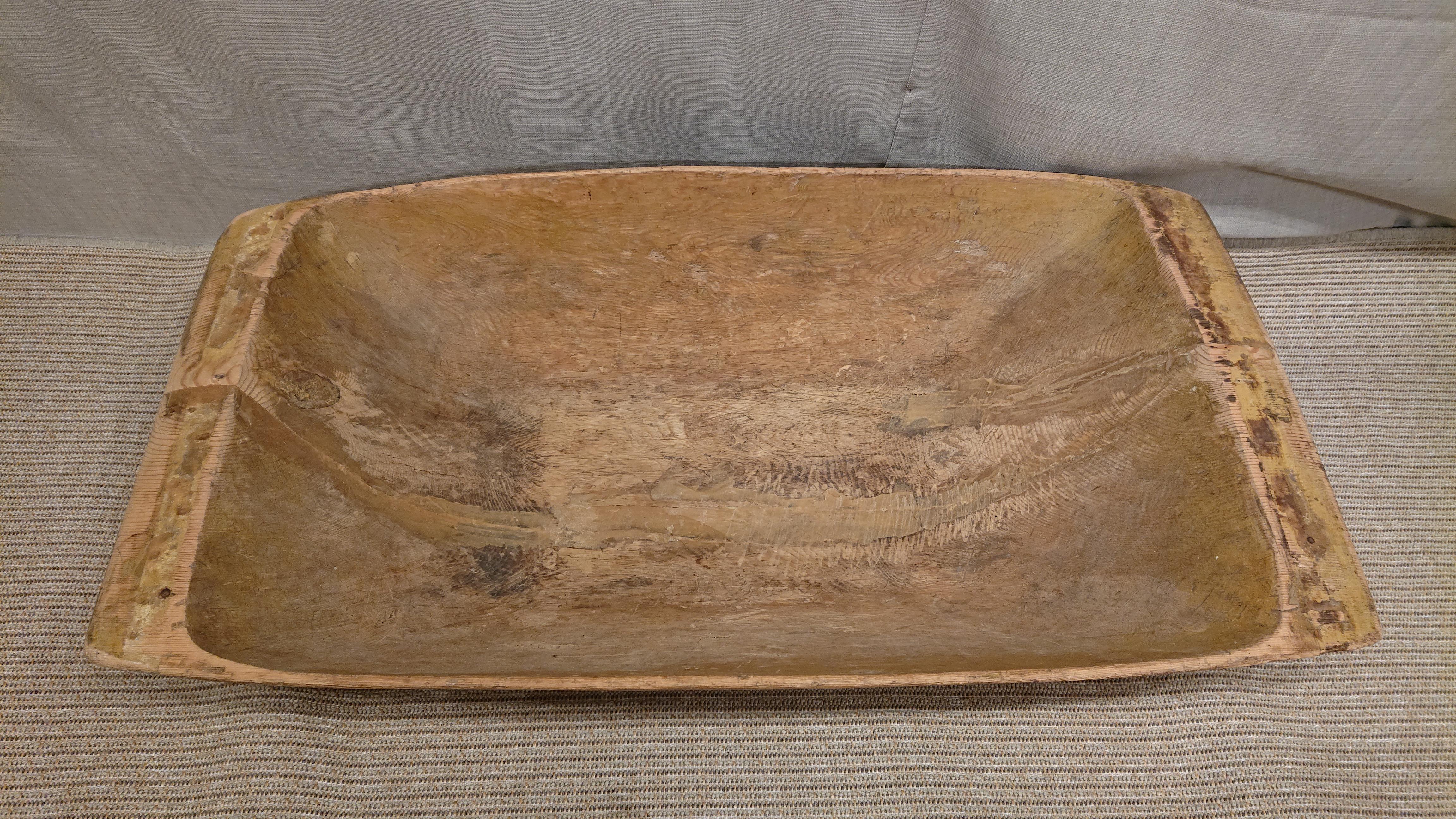 19th Century Swedish Folk Art Big Tray with Original Paint Serving Bowl For Sale 8