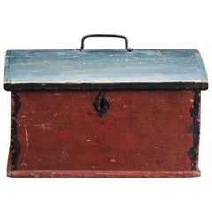 Antique 19th Century Swedish Folk Art Box with Original Paint