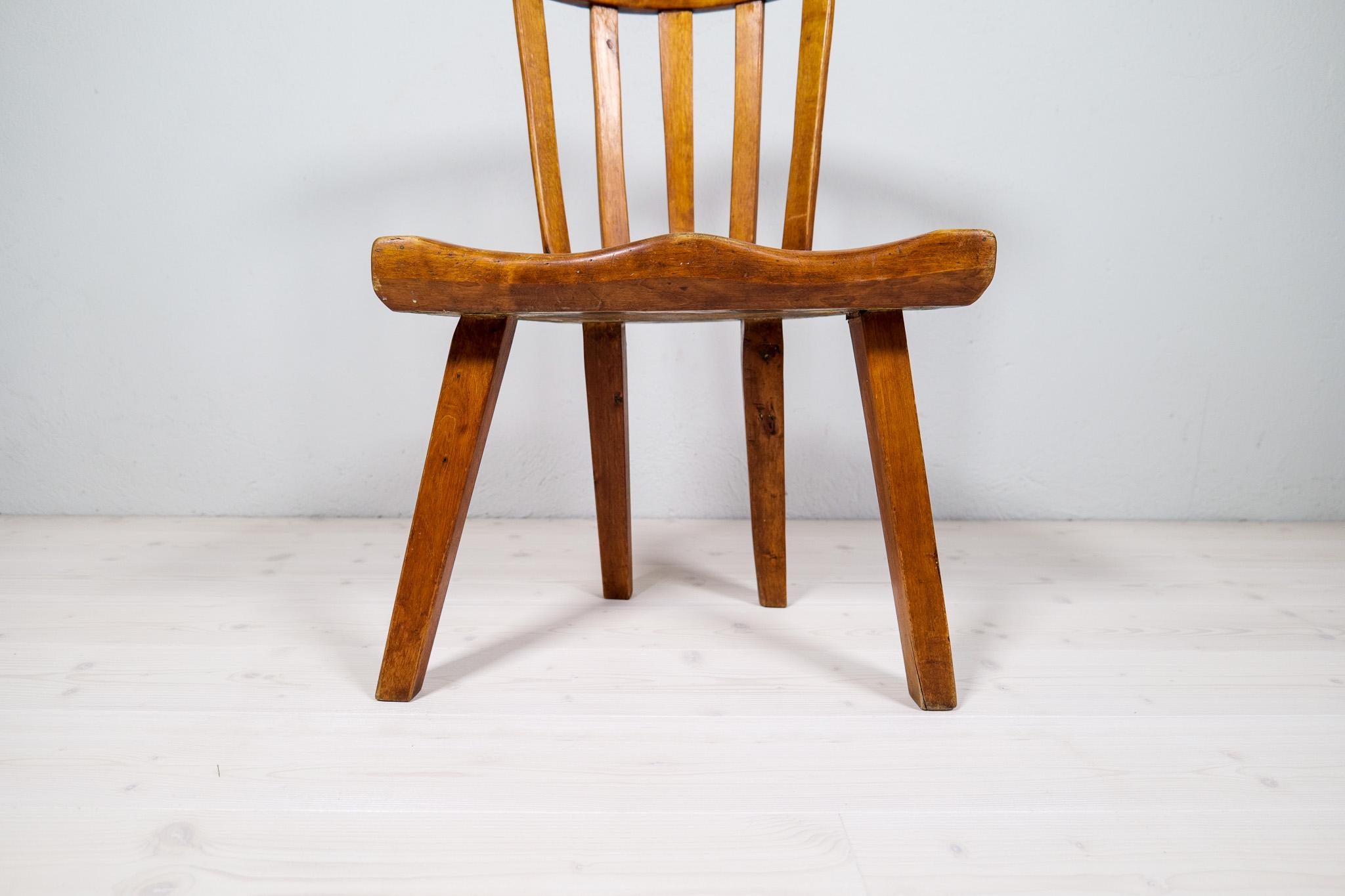 19th Century Swedish Folk Art Chair in Higly Decorative Shapes For Sale 2