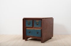 19th Century Swedish Folk Art Drop-Leaf Table