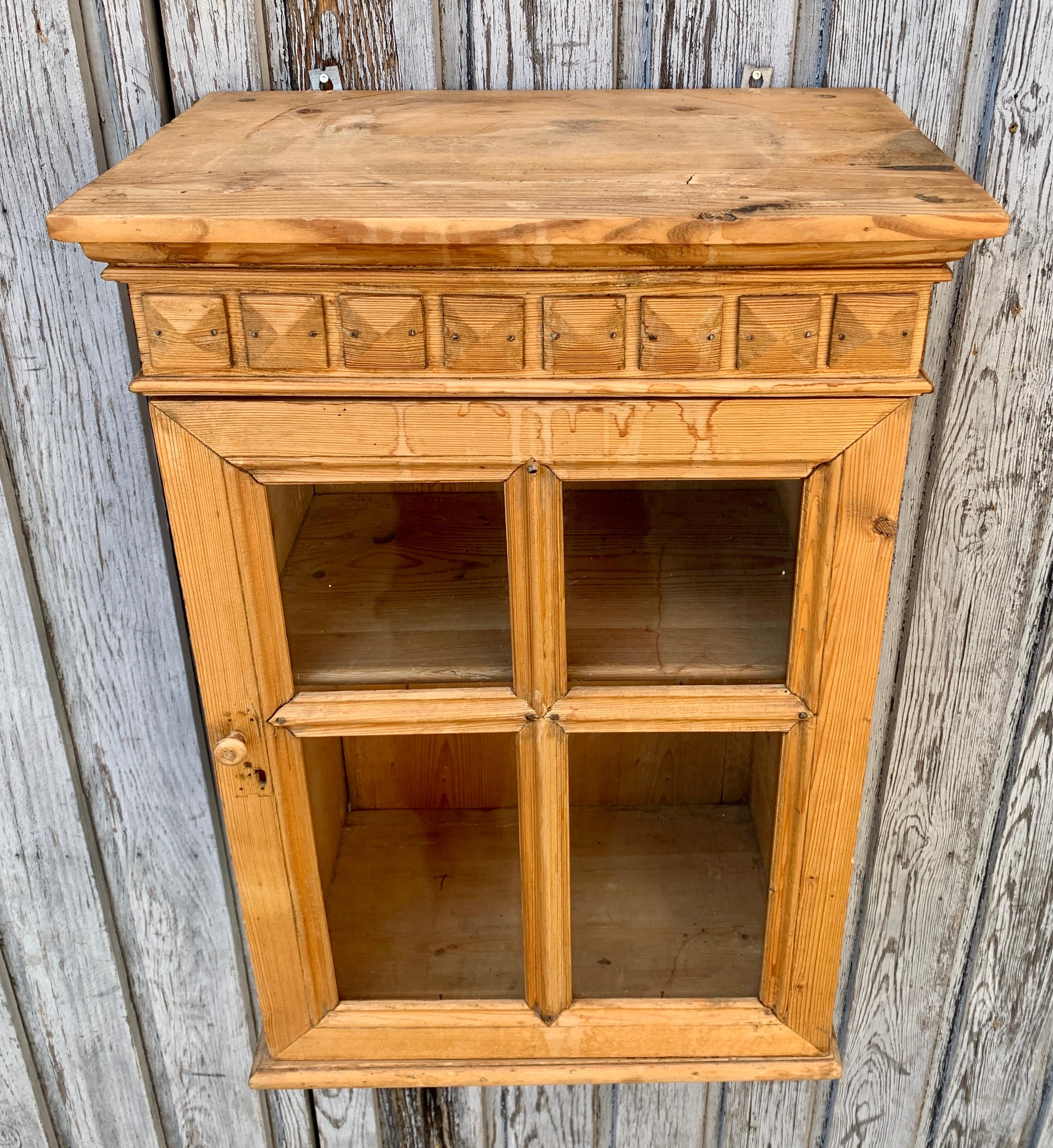 antique pine wall cabinet