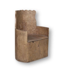 19th Century Swedish Folk Art Kubbstol