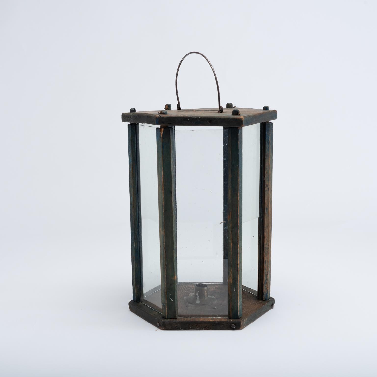 Hand-Crafted 19th Century Swedish Folk Art Lantern in Swedish Pine