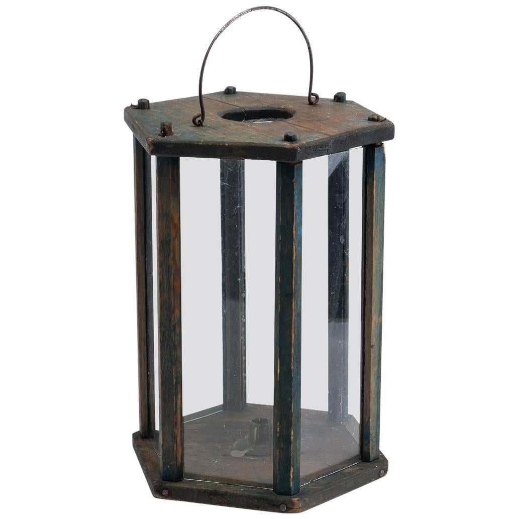 19th Century Swedish Folk Art Lantern in Swedish Pine