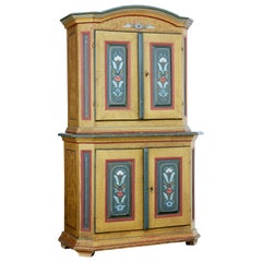 Antique 19th Century Swedish Folk Art Painted Cupboard