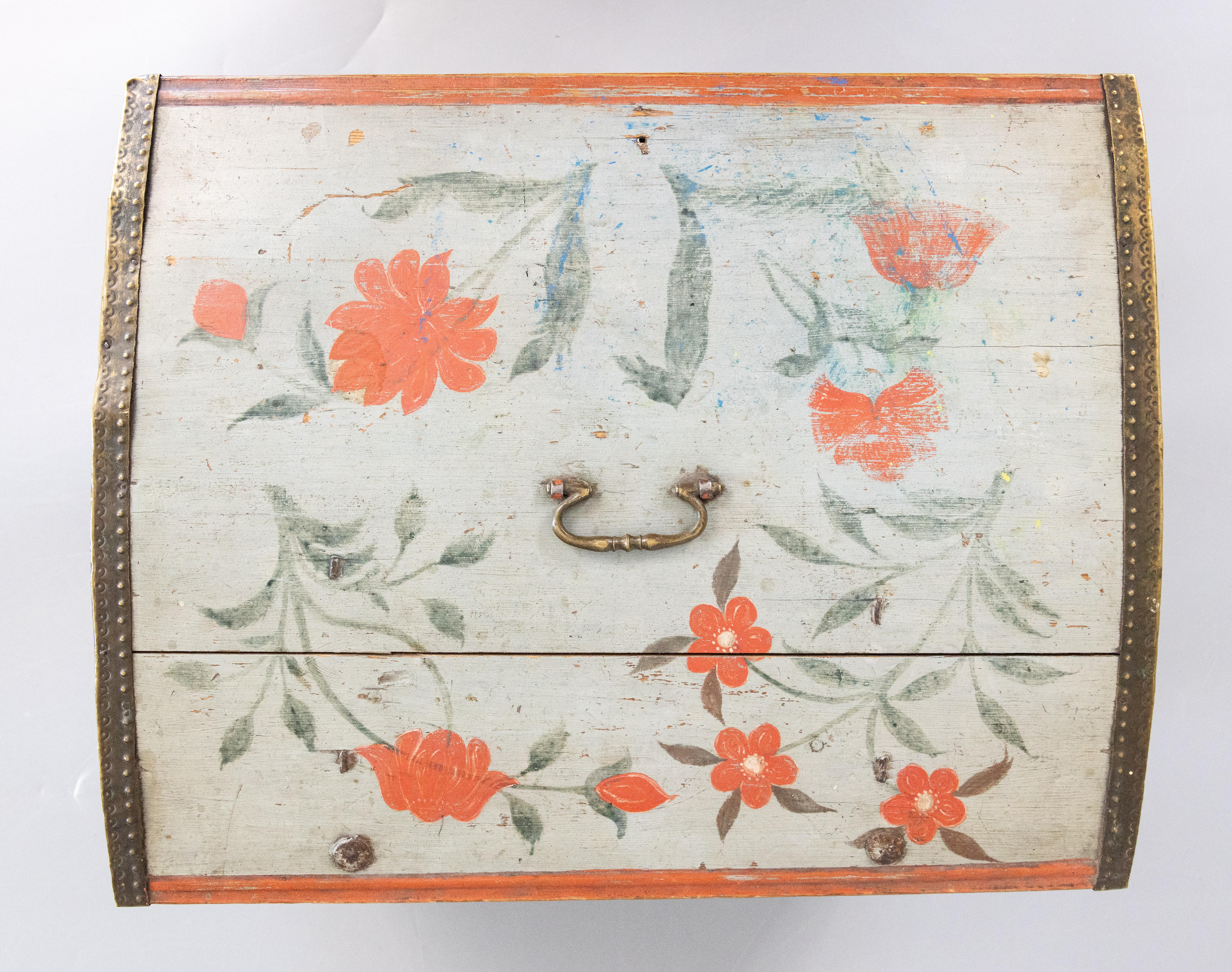 Scatola da sposa dipinta con arte popolare svedese del XIX secolo, datata 1813 in vendita 2