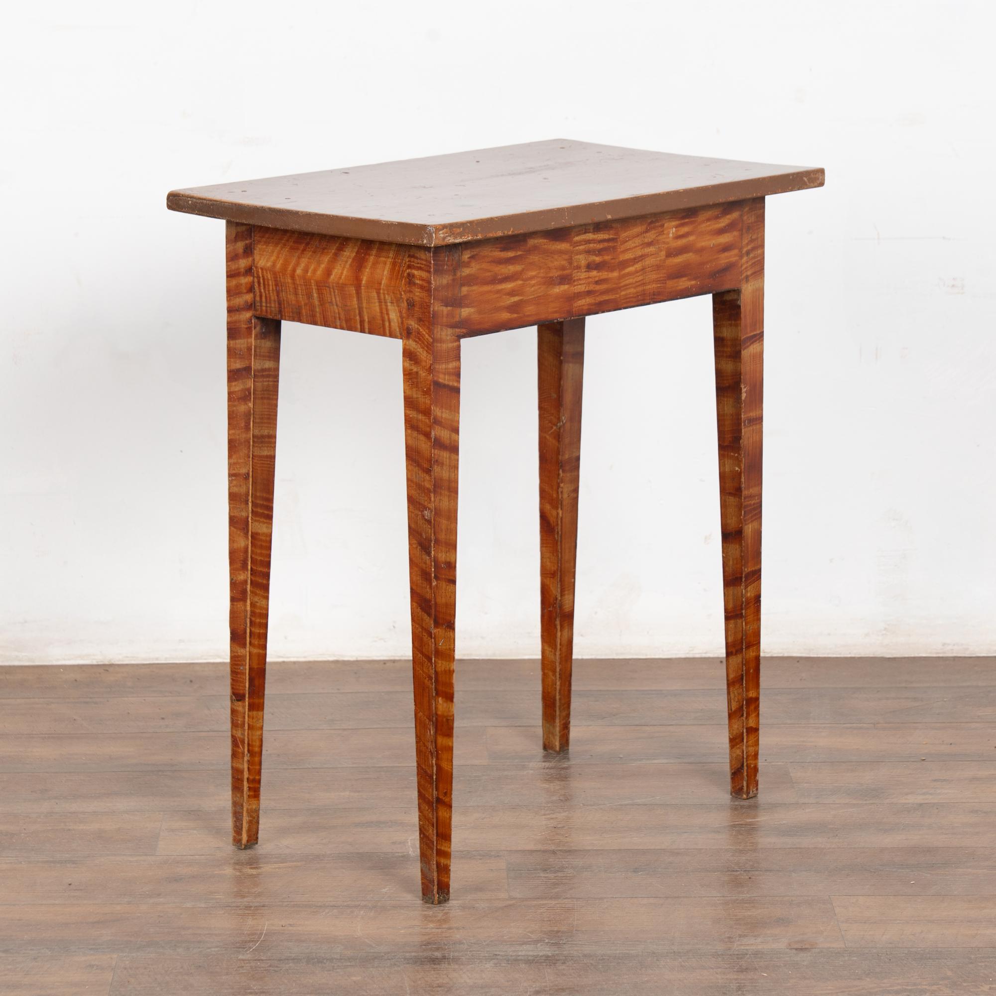 19th Century Swedish Folk Art Painted Side Table with Drawer For Sale 8