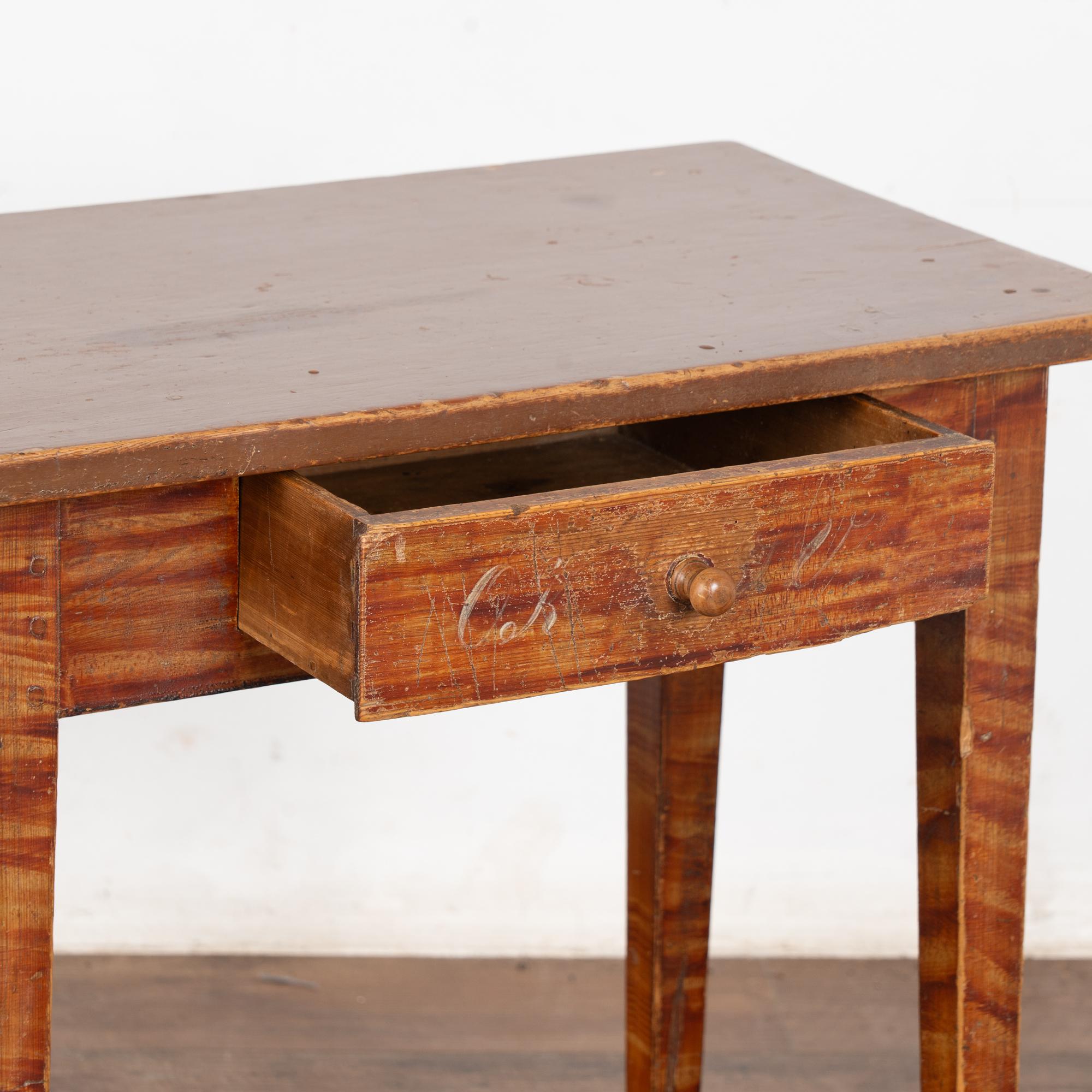 19th Century Swedish Folk Art Painted Side Table with Drawer For Sale 5