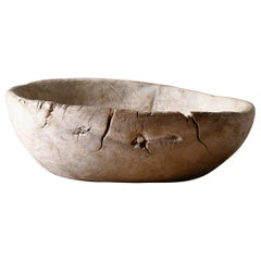 19th Century Swedish Folk Art Root Wood Bowl