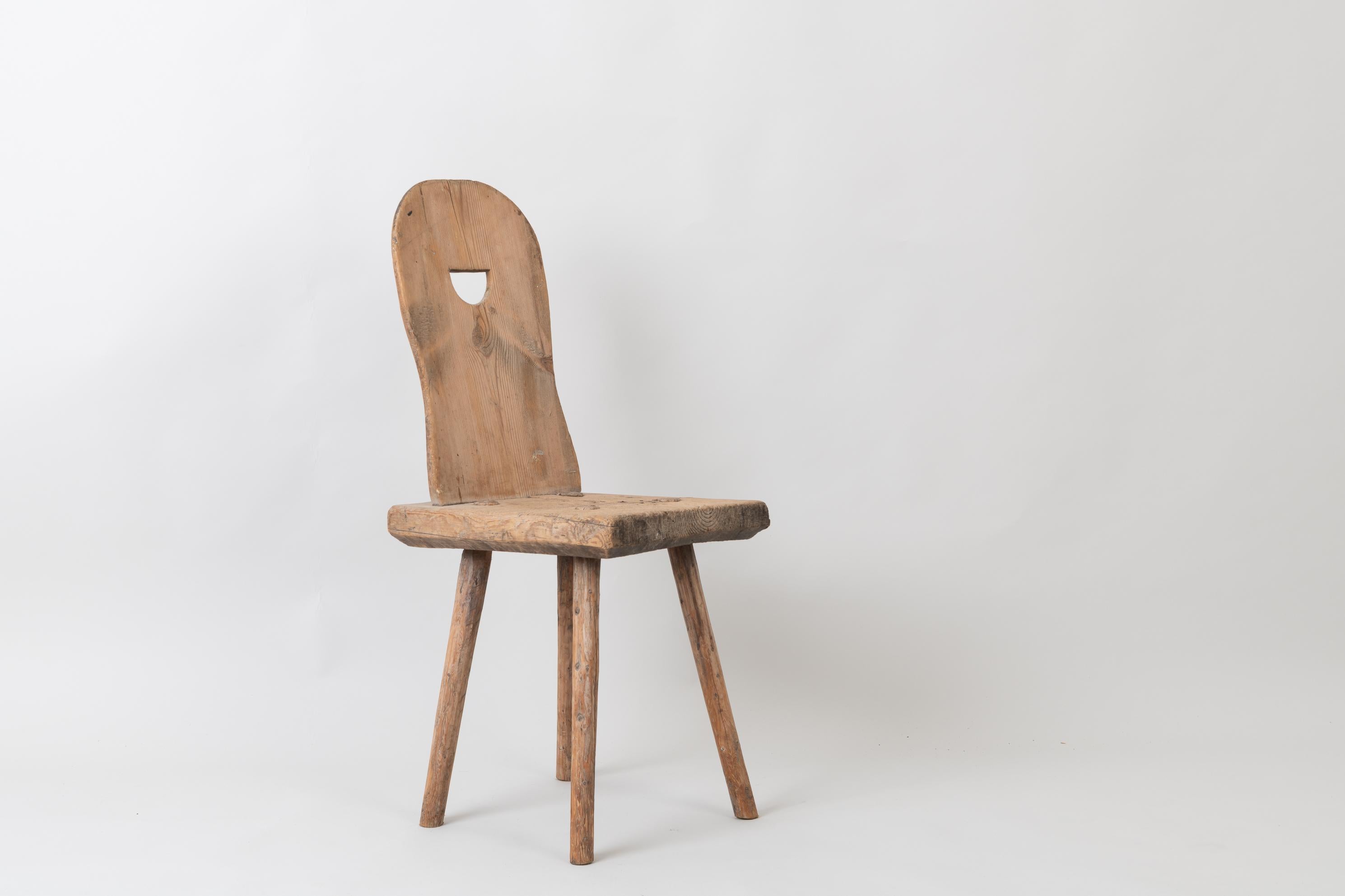 Hand-Crafted 19th Century Swedish Folk Art Rustic Chair