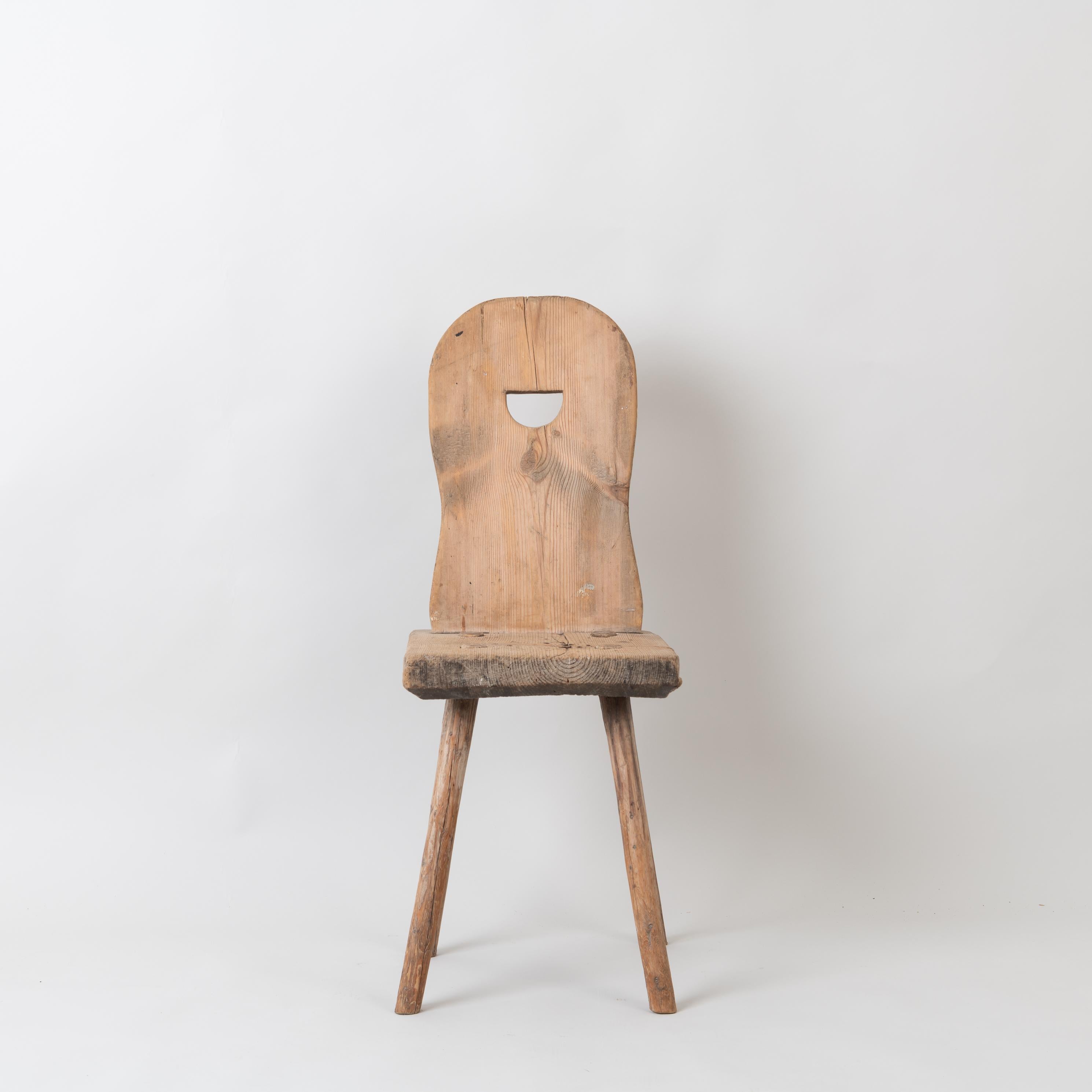 19th Century Swedish Folk Art Rustic Chair 1