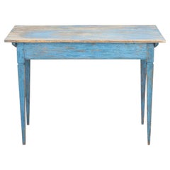 Mesa de arte popular sueco del siglo XIX con pintura original