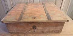 19th Century Swedish Folk Art Wooden Box with Original Paint