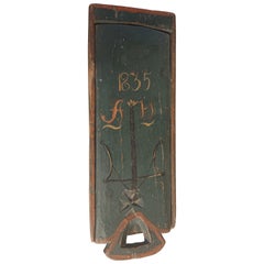 19th Century Swedish Folk Art Wooden Box with Untouched Original Paint