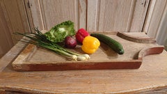 Tagliere in legno di arte popolare svedese del XIX secolo con pittura originale