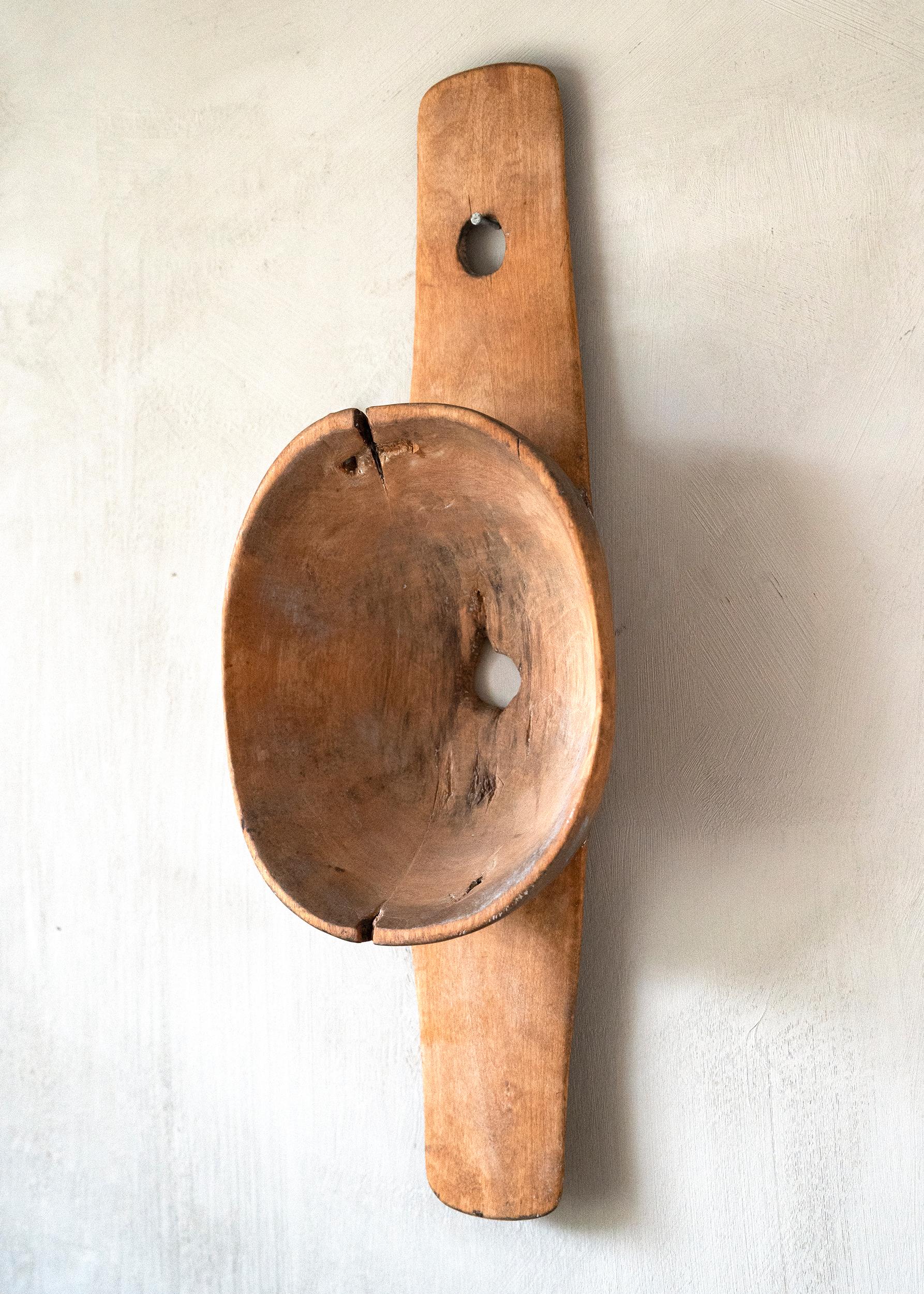 Hand-Carved 19th Century Swedish Folk Art Wooden Funnel  For Sale