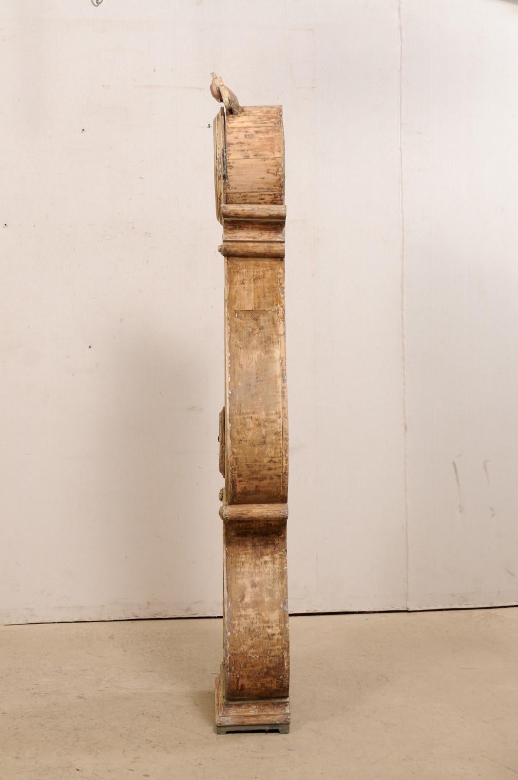 19th Century Swedish Fryksdahl Grandfather Clock w/Original Face & Movement In Good Condition In Atlanta, GA