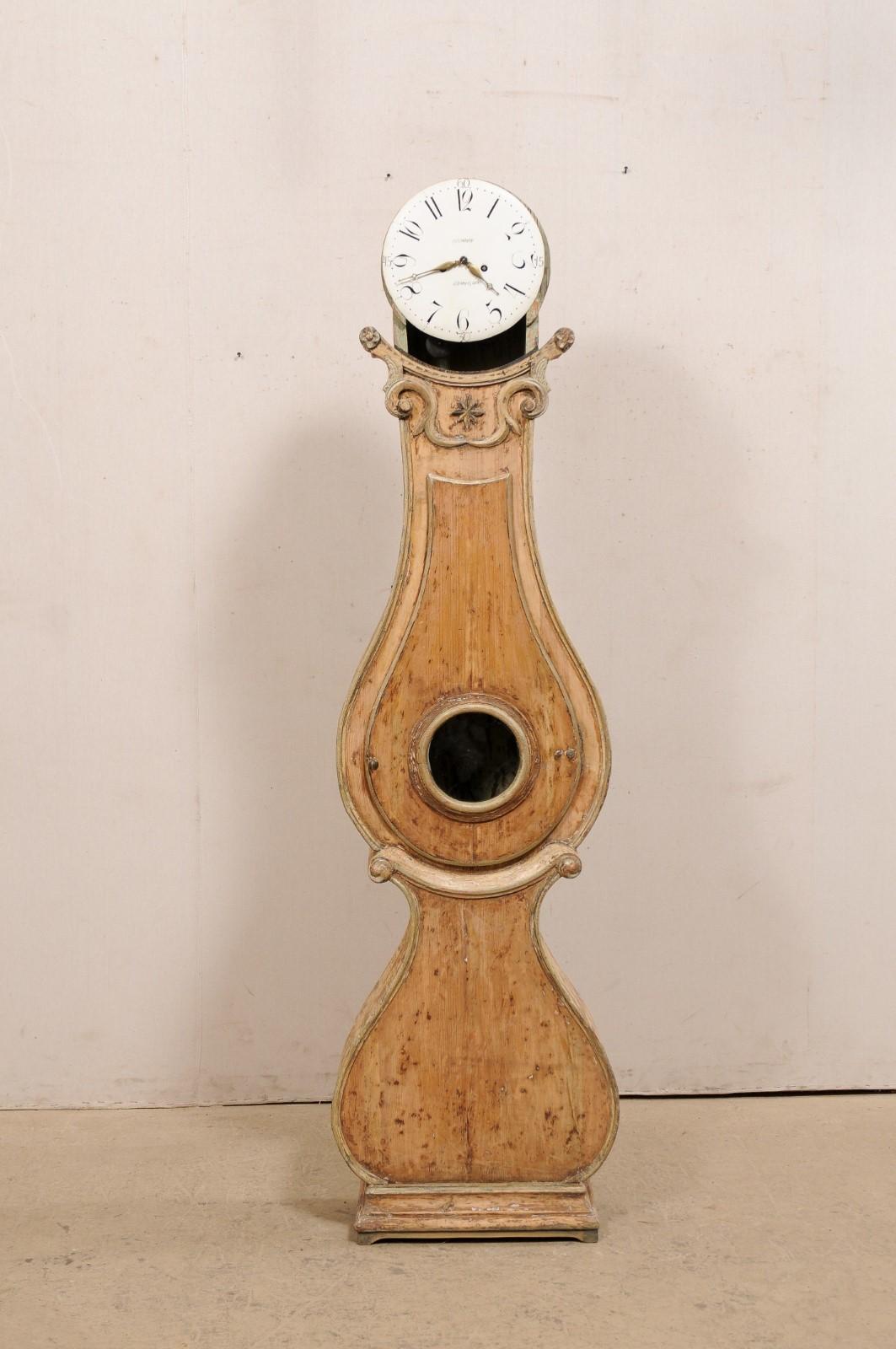 19th Century Swedish Fryksdahl Grandfather Clock w/Original Face & Movement 2