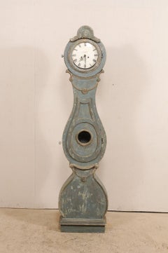 19th Century Swedish Fryksdahl Painted Wood Floor Clock, circa 1831
