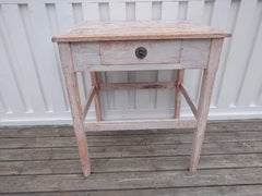 19th century swedish  genuine rustic country Gustavian table with a drawer