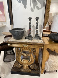 19th Century Swedish Gilded Wood Console with Marble Top