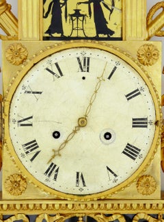 19th Century Swedish Gilt and Églomisé Ornate Wall Clock
