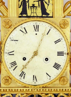19th century Swedish gilt and eglomise ornate wall clock