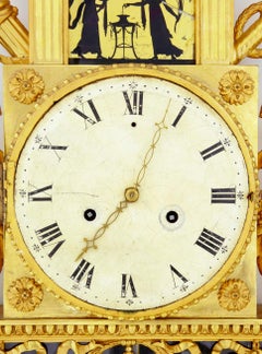 19th century Swedish gilt and eglomise ornate wall clock
